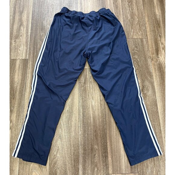 ADIDAS MEN'S TACK PANTS SIZE XL NAVY WHITE STRIPES WINDBREAKER PULL ON - Picture 5 of 9